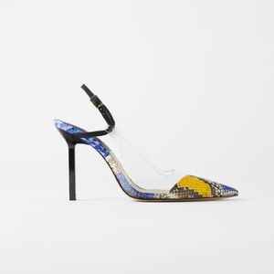 Zara Multicolor Snakeskin Vinyl Heel